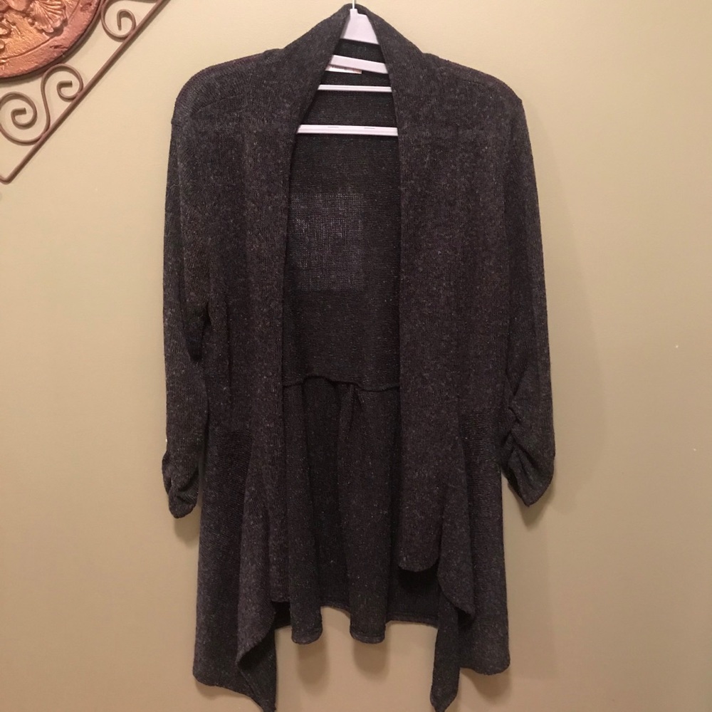 Timeline Gray Cardigan w/3/4 Sleeves Sz XL